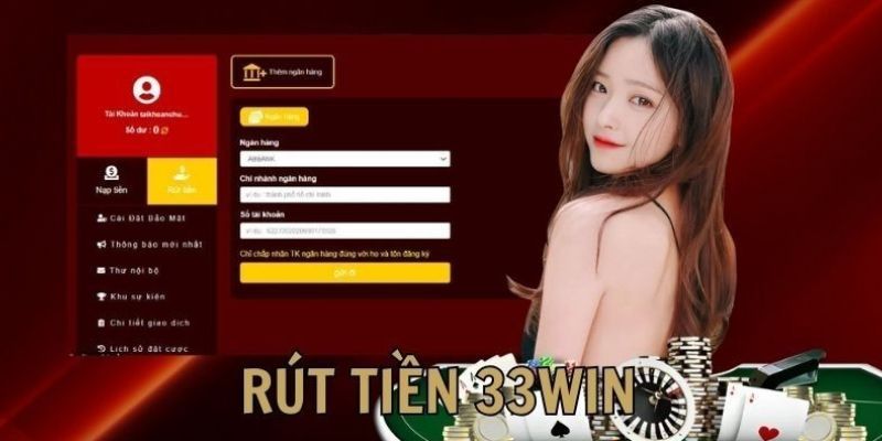 Giao diện rút tiền 33WIN đơn giản, hiện đại Giao diện rút tiền 33WIN đơn giản, hiện đại
